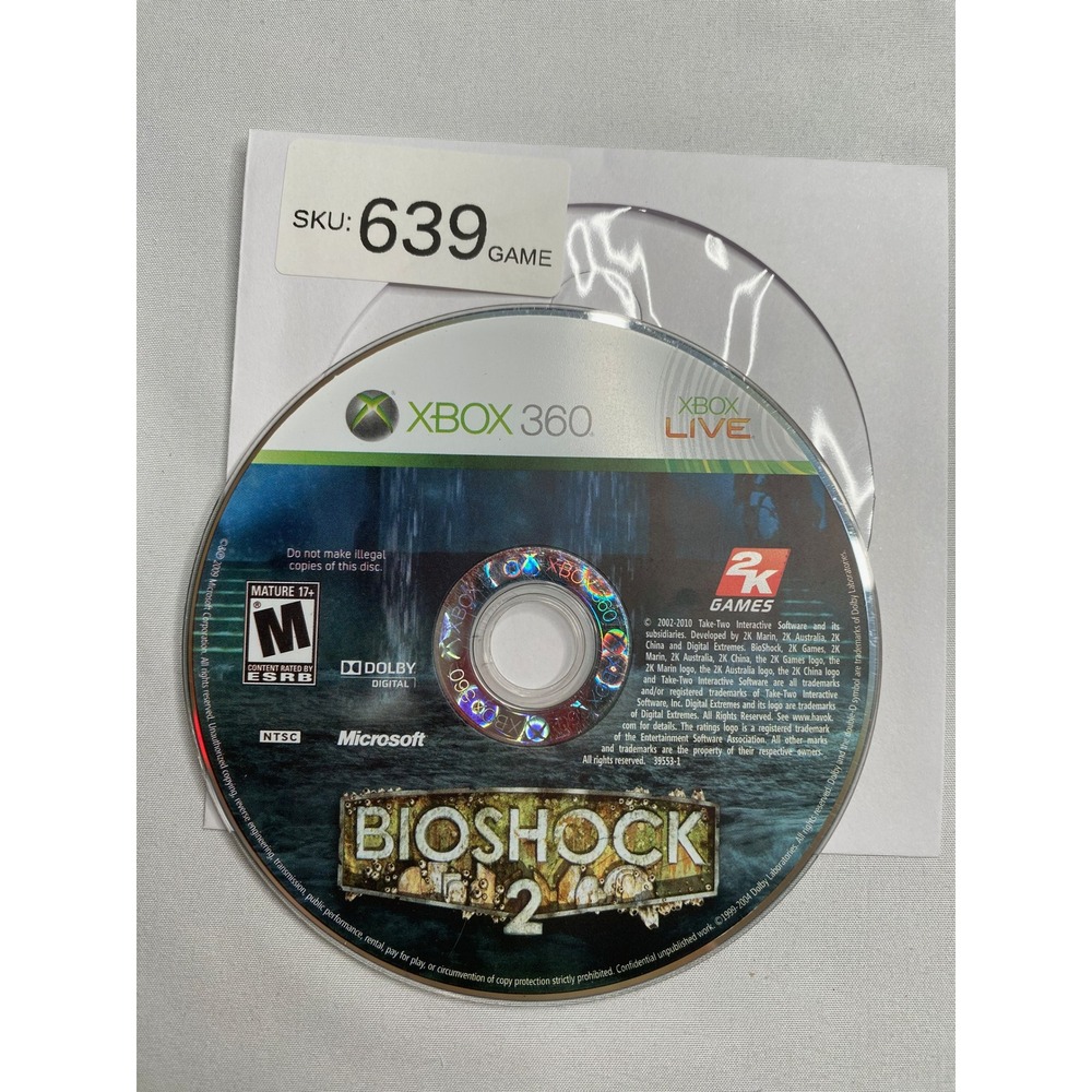 BioShock 2 Xbox 360 Video Game Disc Only